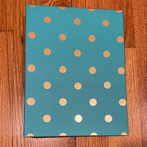 Greenroom Teal and Gold Polka Dot Mini Binder